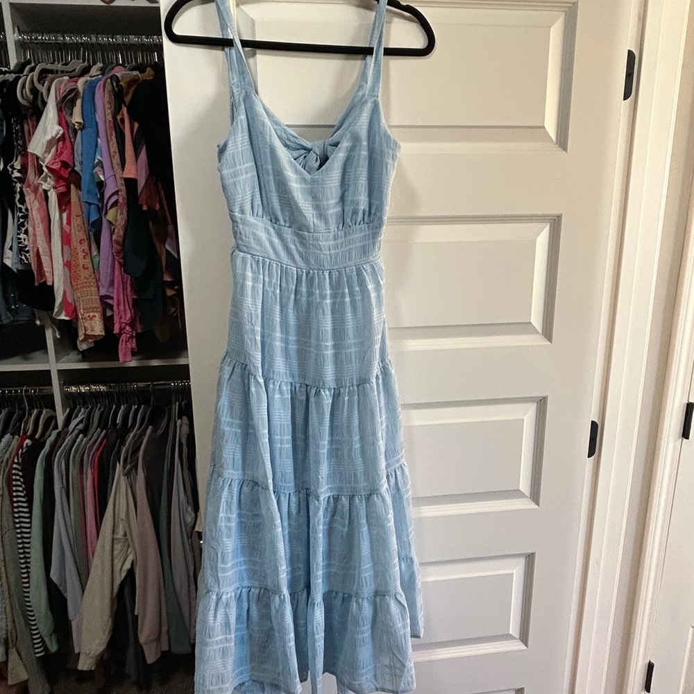 Lulu's Sky Blue Tiered Maxi Dress